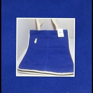 NWT Joe Fresh Cotton and Leather Royal Blue Tote